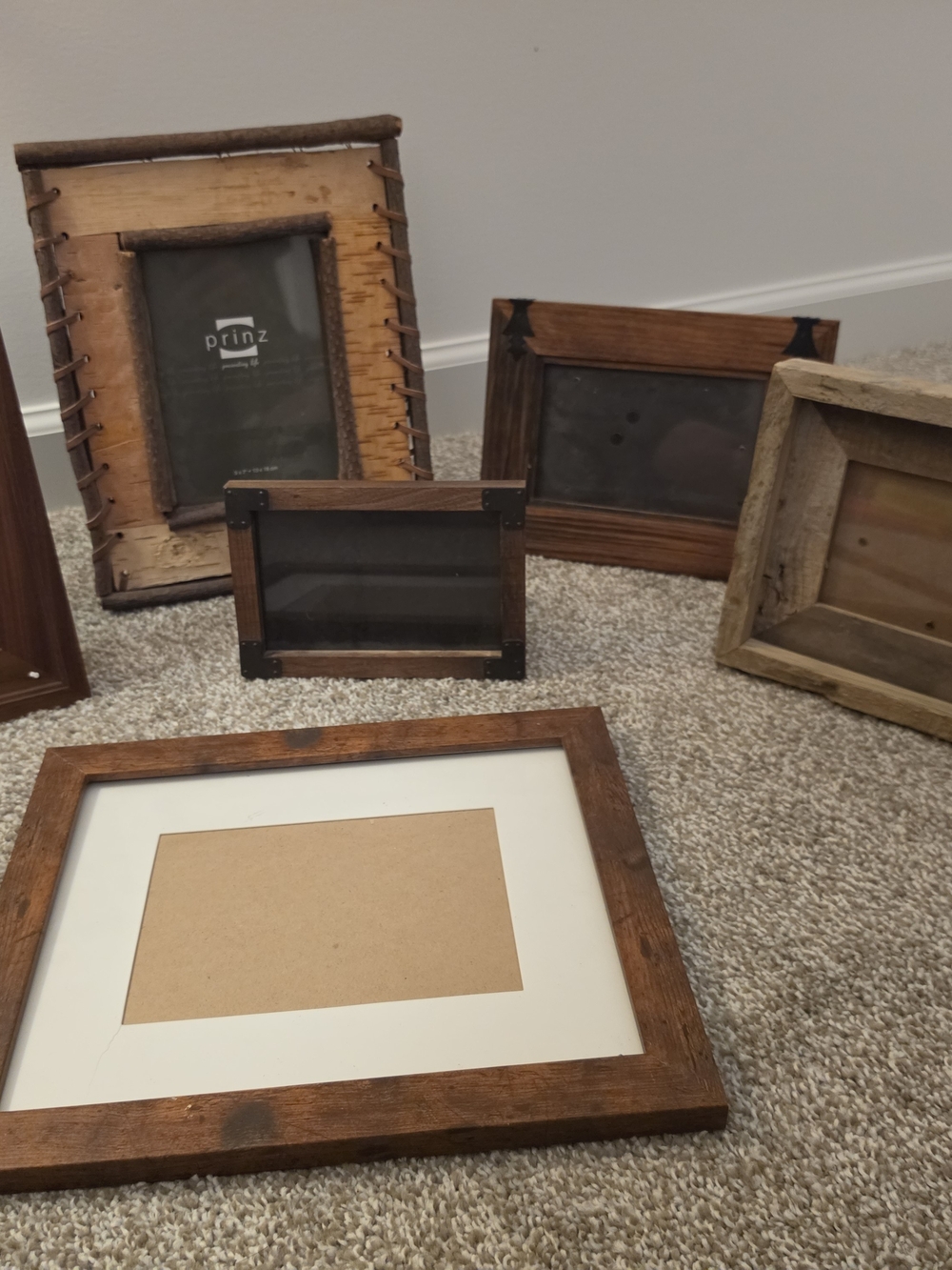 Rustic Brown Wood Pictures Frame - Brown 3 5x7 And 3 4x6